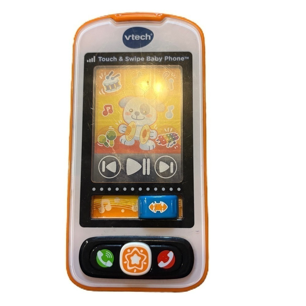 Vtech Touch and Swipe Baby Phone Orange Kids Baby Toy Music Buttons